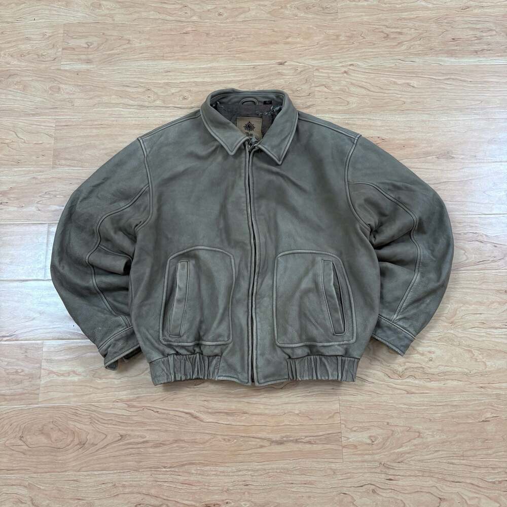 The Territory Ahead Men's Vintage Leather Bomber Jacket Size L